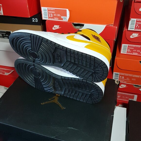 AIR JORDAN 1 MID GOLD/BLACK/WHITE WOMEN'S US SIZE 8.5 BRAND NEW IN BOX - Picture 2 of 9